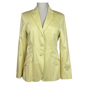 NEW Vtg Ralph Lauren Blazer Womens 8 Butter Yellow Twill Jacket Office Career